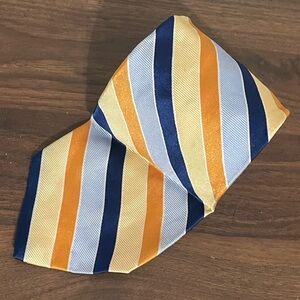 Brooks Brothers Yellow, Blue, and Orange Striped Tie